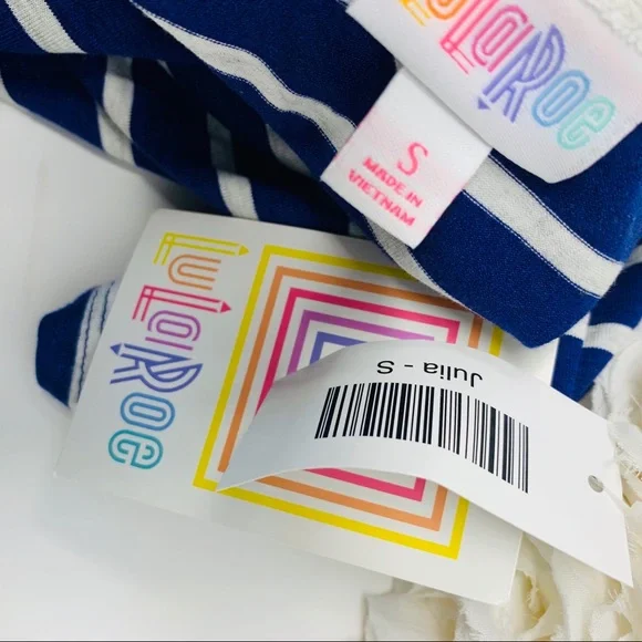 NEW Lularoe Julia blue panel strip dr… - Picture 7 of 7